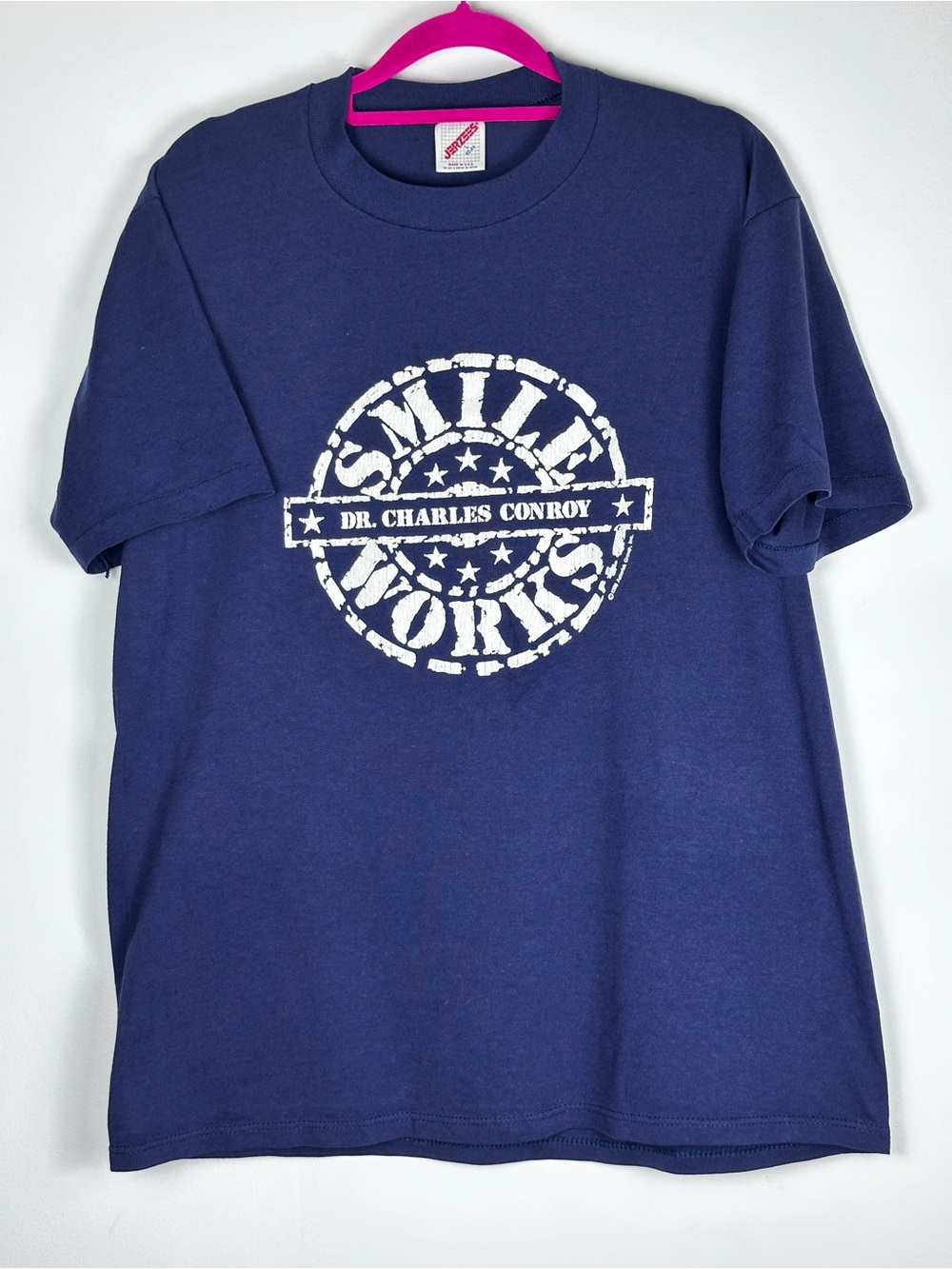 Vintage 80s 90s Jerzees Smile Works Dr. Charles Conroy T-Shirt USA Made L 42-44